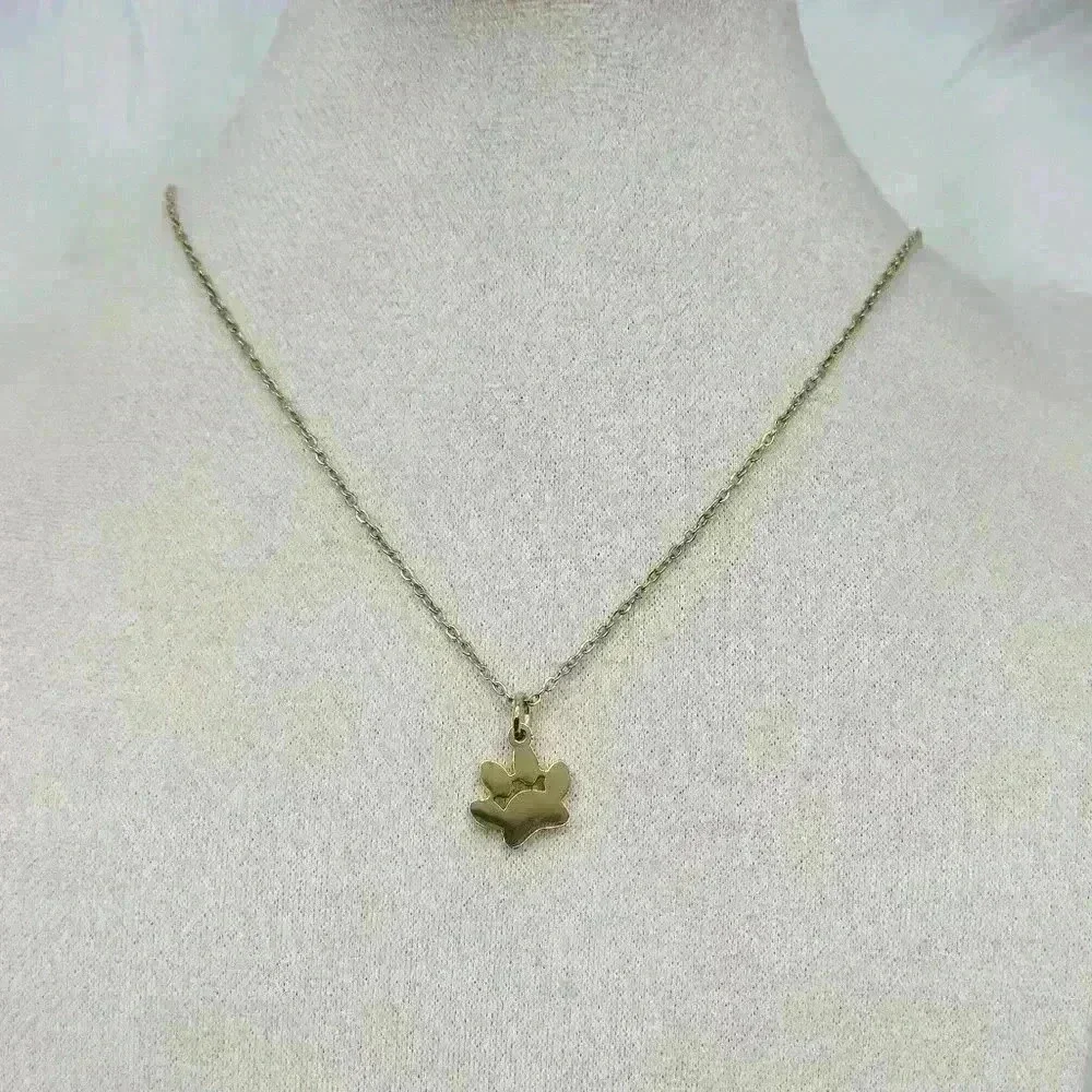 Cute Cat Paw Print Pendant Necklace - Picture 3 of 4